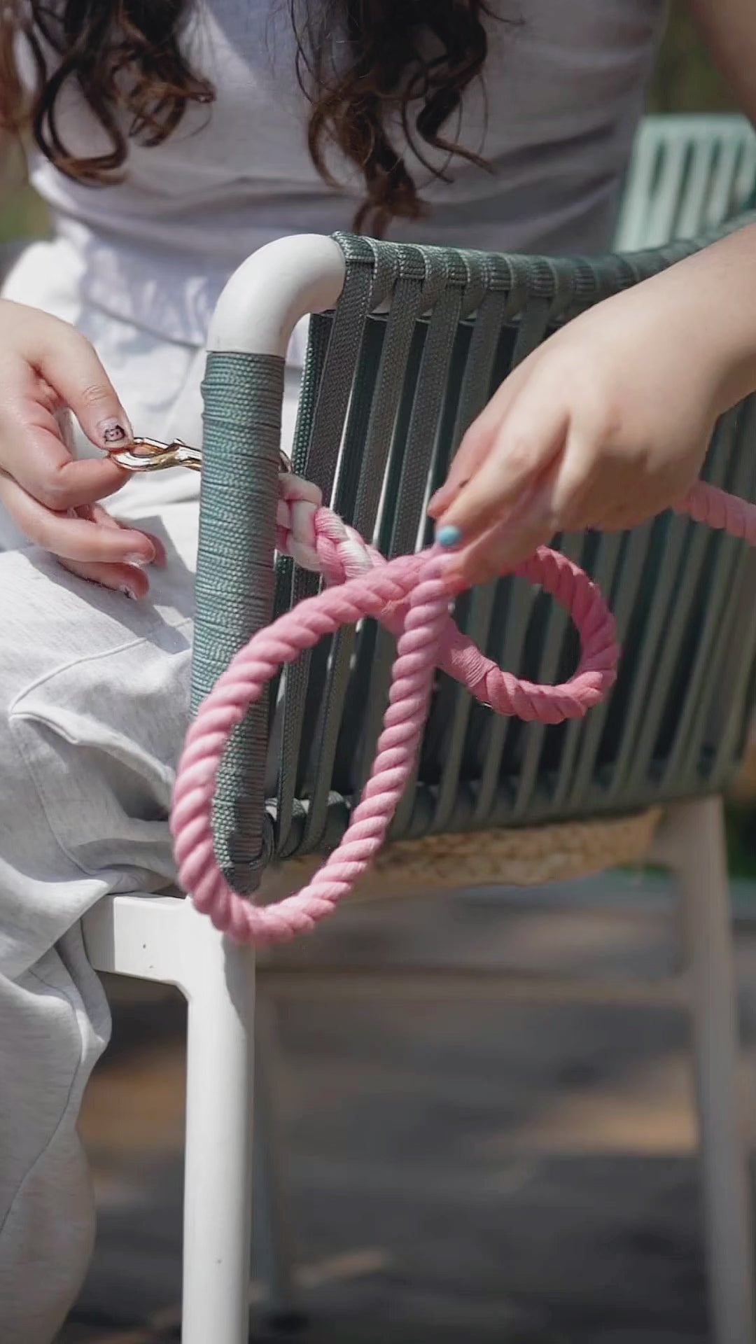 The Cotton Rope Double Clasp Leash